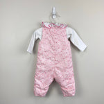 Load image into Gallery viewer, Jacadi Paris Baby Girl Pink Floral Jumpsuit &amp; Large Ruffle Bodysuit Set 6 Months
