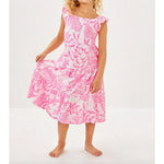 Load image into Gallery viewer, Lilly Pulitzer Girls Mini Jilly Midi Dress Rousseau Pink Glisten In The Sun XS 2-3
