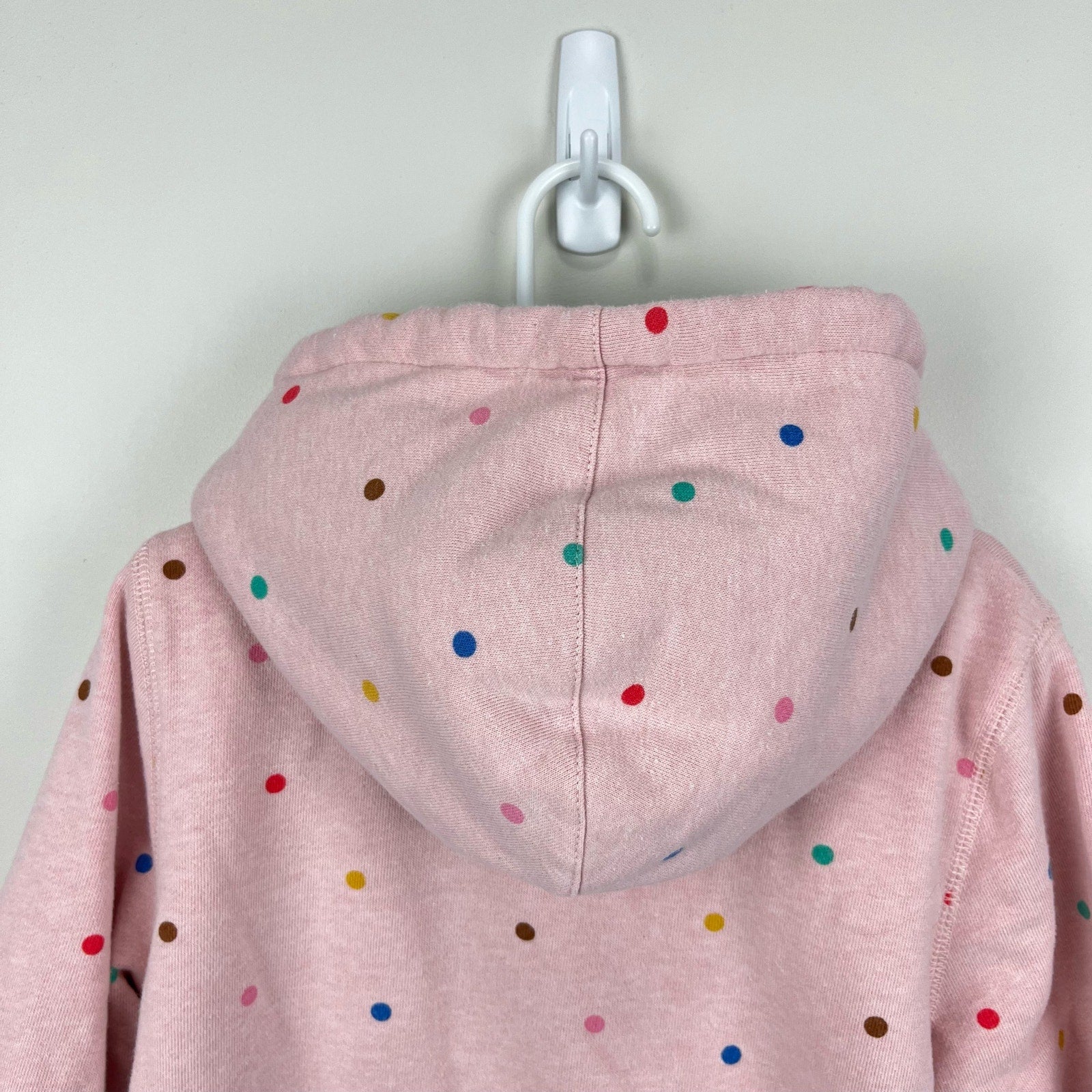 Mini Boden Shagy Lined Hoodie Provence Dusty Pink Multi Spot 8-9