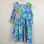 Load image into Gallery viewer, Lilly Pulitzer Girls Pop Up Jungle Hoppin Linn Cold Shoulder Dress Large 8-10

