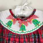Load image into Gallery viewer, Lil Cactus Smocked Plaid Christmas Tree Dress 2T
