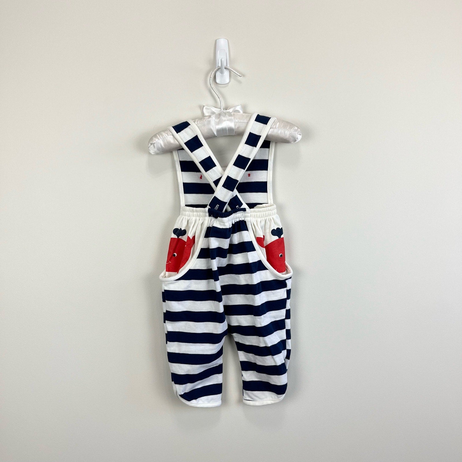 Vintage Pattycakes Striped Whale Romper 6 Months USA