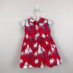 Load image into Gallery viewer, Nantucket Kids Sleeveless Red Sailboat Dress 12-18 Months

