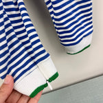Load image into Gallery viewer, Florence Eiseman Stripe Knit Dinosaur Longall Romper 9 Months
