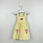 Load image into Gallery viewer, Mini Boden Yellow Seersucker Applique Ice Cream Pinafore Dress 18-24 Months
