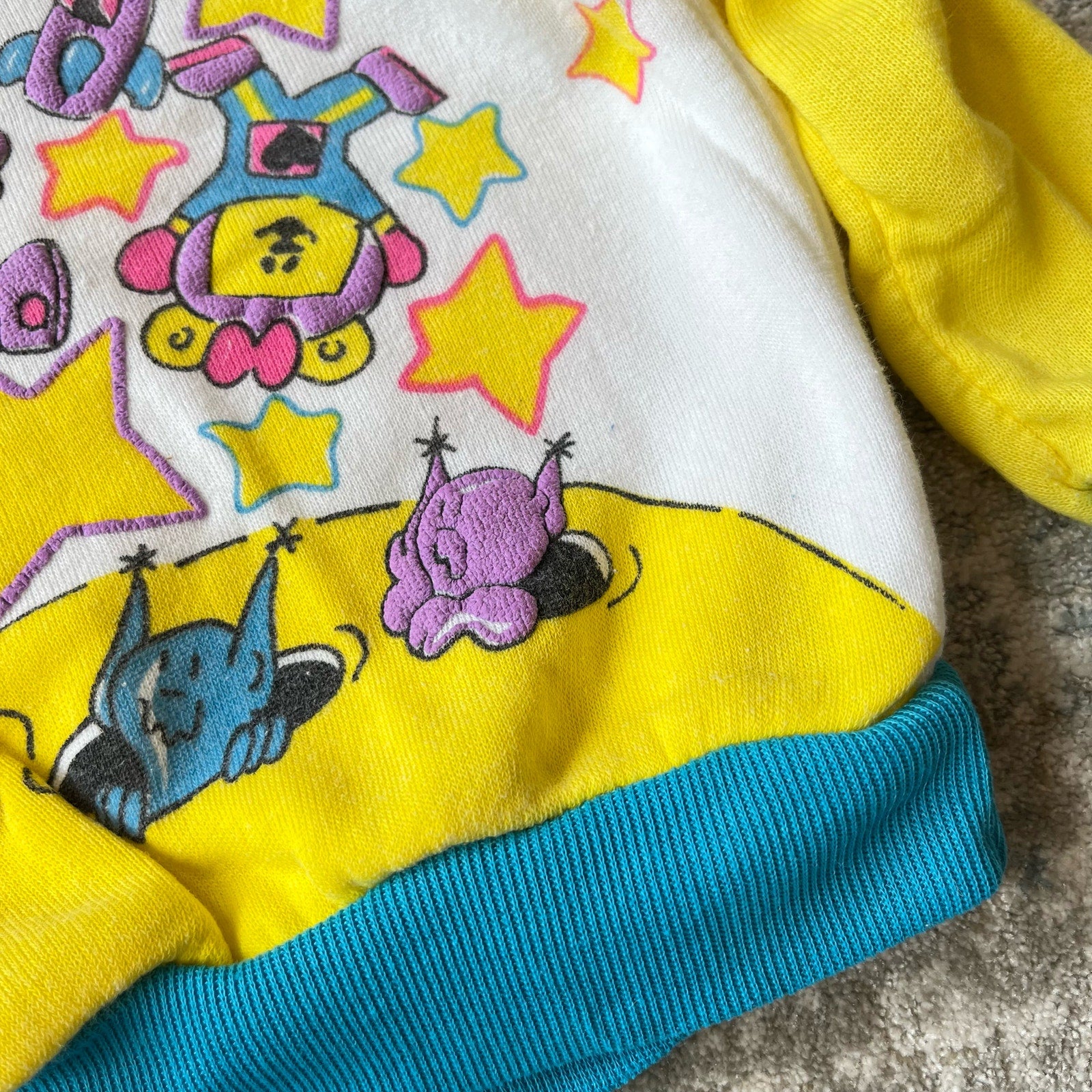 Vintage Tough Cookies Yellow Outer Space Sweatsuit 24 Months