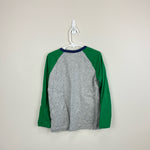 Load image into Gallery viewer, Mini Boden Glowing Space Raglan T-shirt Grey Marl/Green Aliens 6-7
