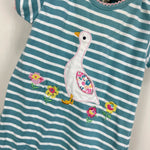 Load image into Gallery viewer, JoJo Maman Bebe Striped Applique Duck Shortall Romper 6-12 Months
