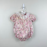 Load image into Gallery viewer, Vintage Piccolo Floral Jacquard Lace Ruffle Bubble Romper 6-9 Months
