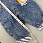 Load image into Gallery viewer, Vintage Chicote Clown Applique Blue Jean Overalls Baby
