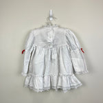 Load image into Gallery viewer, Vintage Winnie the Pooh White Lace Red Ribbon Bow Dress 3T USA
