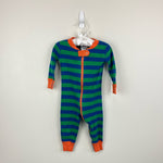 Load image into Gallery viewer, Hanna Andersson Blue Green Striped Pajamas 70 cm 6-12 Months
