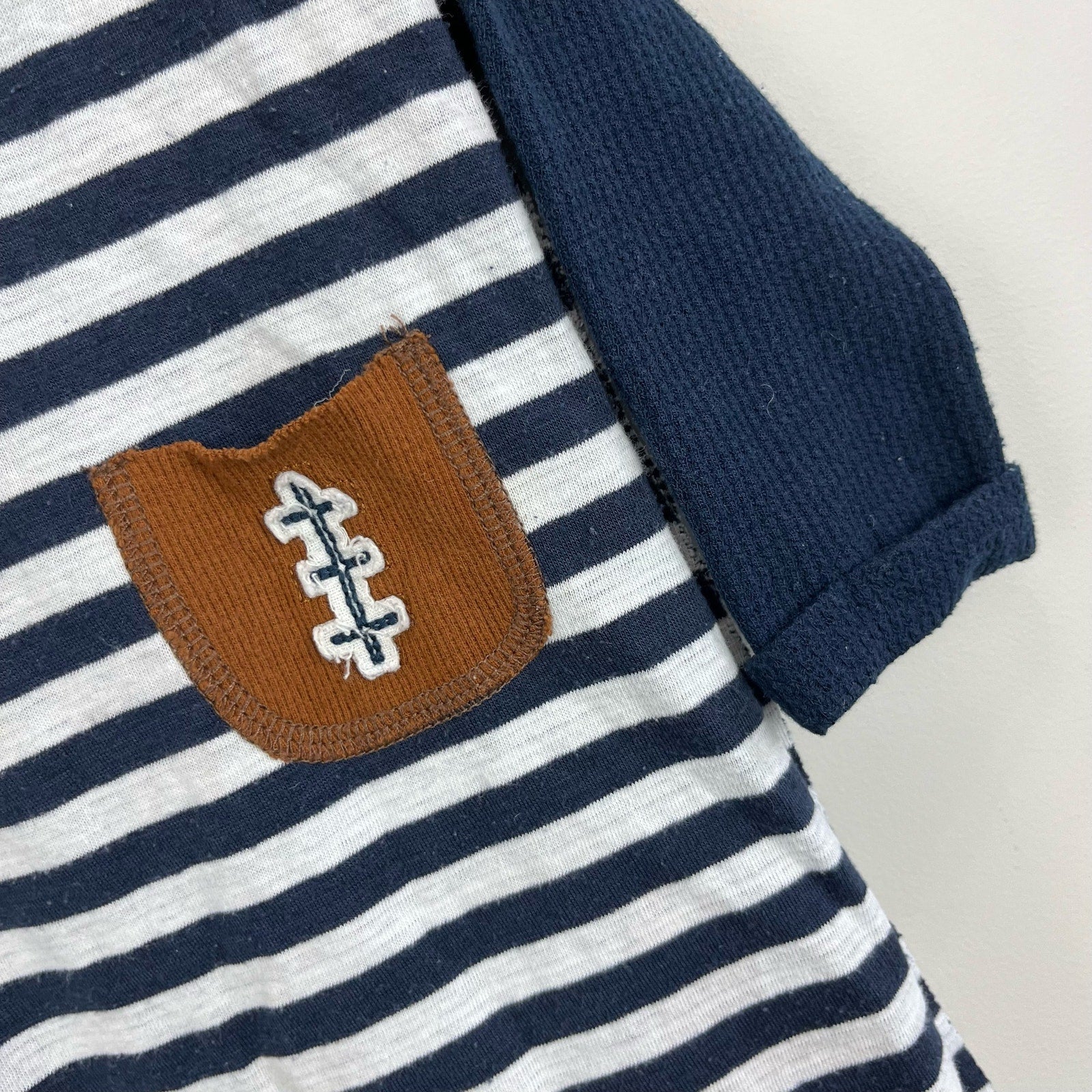 Mud Pie Football Striped Coverall 9-12 Months