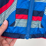 Load image into Gallery viewer, Patagonia Reversible Tribbles Jacket Blue Red Stripes 2T
