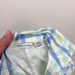 Load image into Gallery viewer, Janie and Jack Plaid Poplin Romper Blue Green Yellow 0-3 Months
