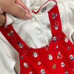 Load image into Gallery viewer, Vintage OshKosh B&#39;gosh Red Snowman Overalls Set 3-6 Months
