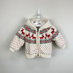 Load image into Gallery viewer, Hanna Andersson Gnome Hood Holiday Sweater Jacket Dear Deer 60 cm 3-6 Months
