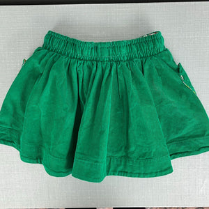 Mini Boden Woven Twirly Skirt Green Corduroy 2-3 NWOT