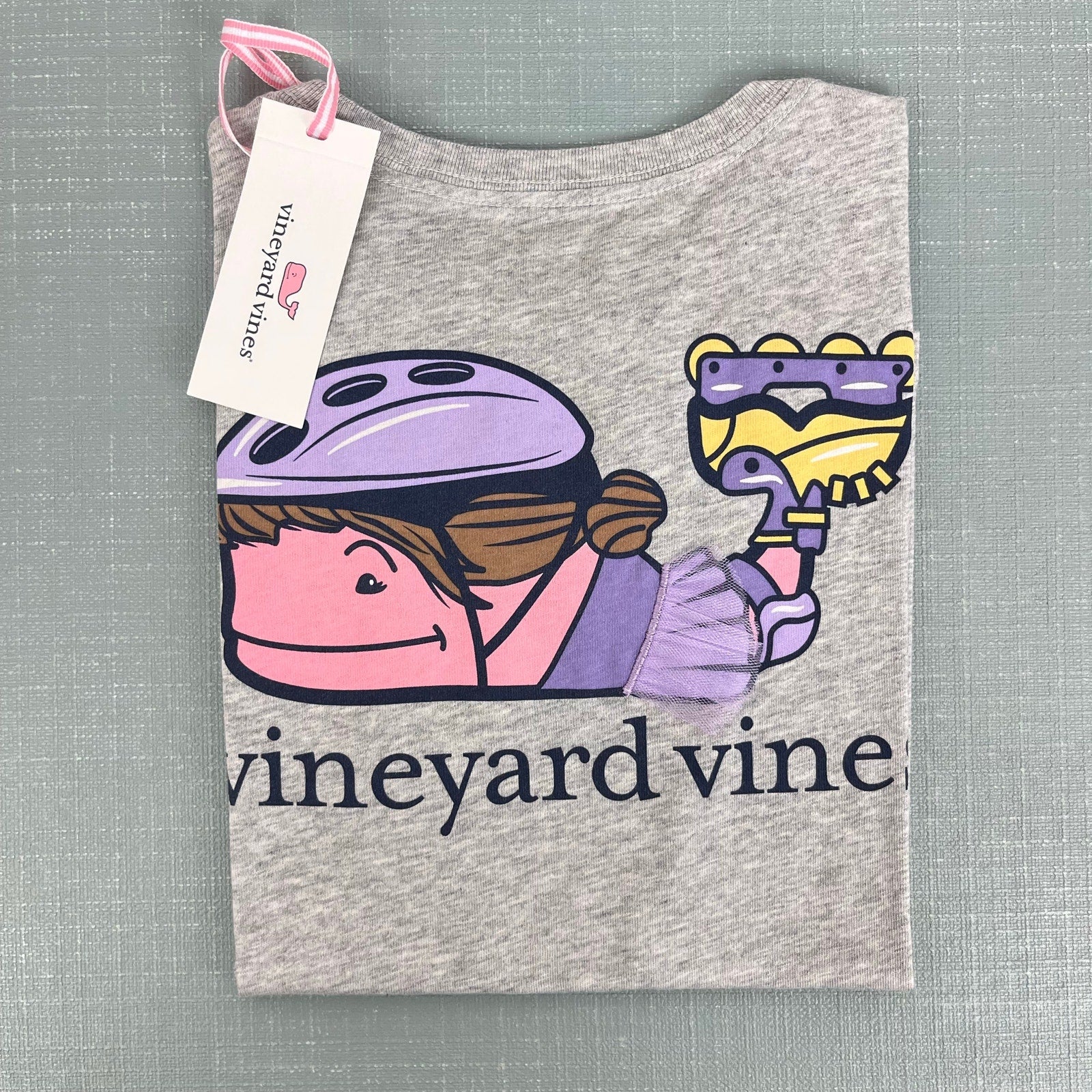 Vineyard Vines Girls' Rollerblading Whale Short-Sleeve T-Shirt Small 8-10 NWT