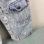 Load image into Gallery viewer, Vintage Happy Kids Patch Pocket Distressed Blue Jean Overalls
