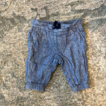 Load image into Gallery viewer, Janie and Jack Balto Blue Baby Linen Joggers 0-3 Months
