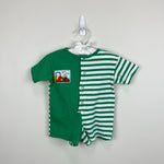 Load image into Gallery viewer, Vintage Pete's Partner A Goodlad Company Green Striped Play Slide Shortall Romper
