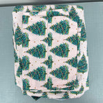 Load image into Gallery viewer, Papyrus Blush Pink Christmas Tree Print Sheets 100% Cotton Full Size Bed
