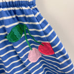 Load image into Gallery viewer, Mini Boden Tie Waist Applique Surf Blue Ivory Fruit  Dress 4-5
