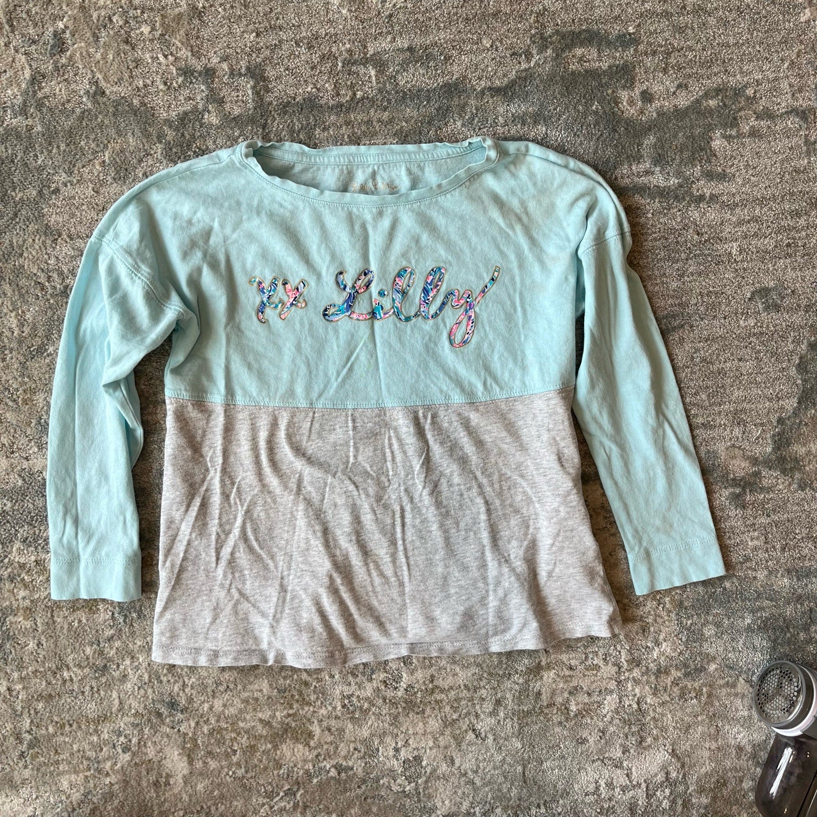 Lilly Pulitzer Girls Mini Finn Tee Blue Oasis Tint Medium 6-7