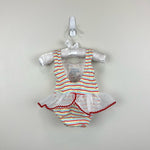 Load image into Gallery viewer, Big Fish by Sweet Potatoes Striped Circus Ruffle Bathing Suit 6 Months
