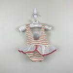 Load image into Gallery viewer, Big Fish by Sweet Potatoes Striped Circus Ruffle Bathing Suit 6 Months
