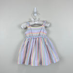 Load image into Gallery viewer, Bonnie Baby Pastel Stripe Seersucker Dress 6-9 Months
