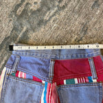 Load image into Gallery viewer, Vintage Girls Denim Patchwork Striped Pencil Skirt
