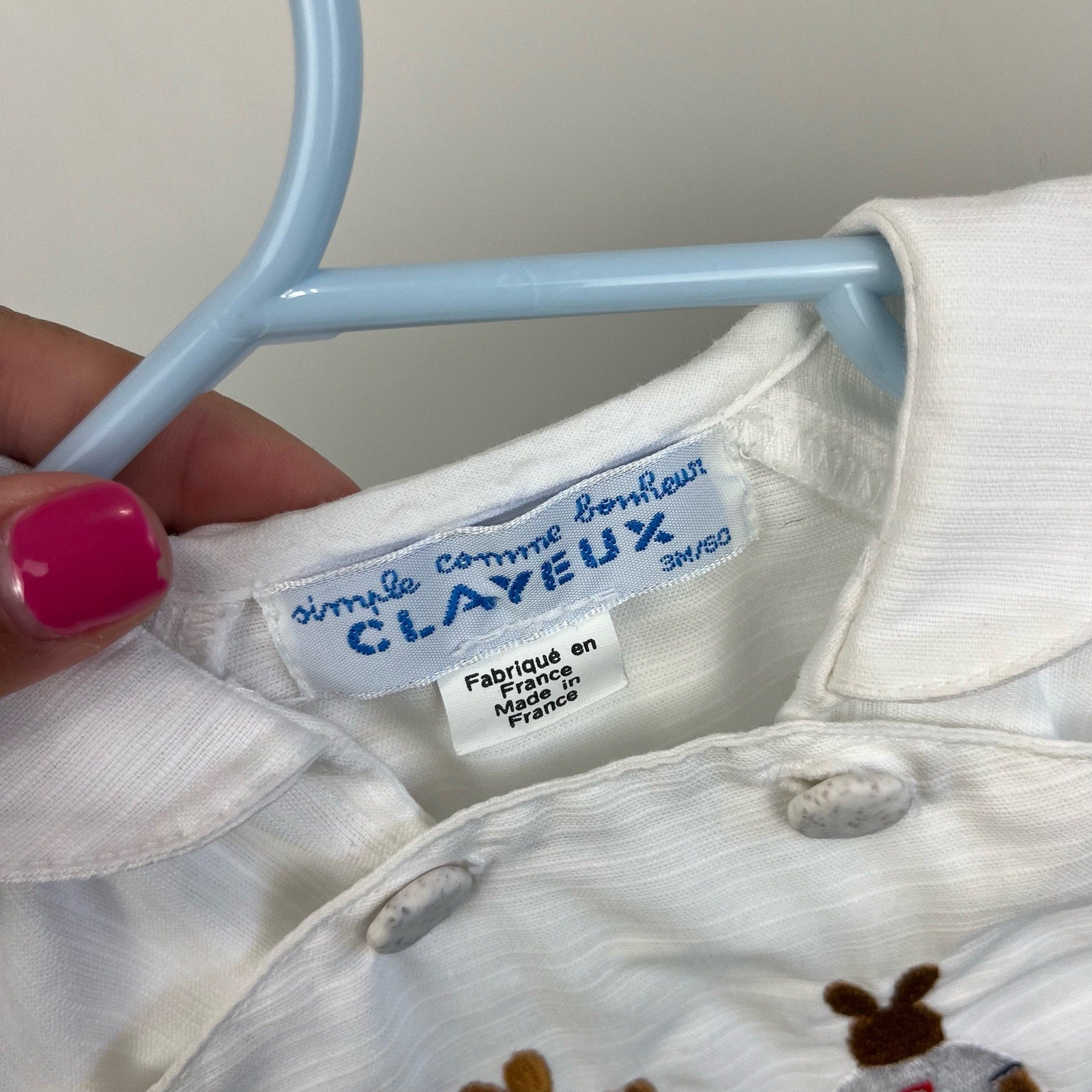 Clayeux France Bunny Shortall Romper 3 Months