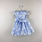 Load image into Gallery viewer, Anavini Hand Smocked Blue Floral Dress 9 Months
