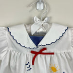 Load image into Gallery viewer, Vintage Sailboat Dress &amp; Bonnet 3-6 Months
