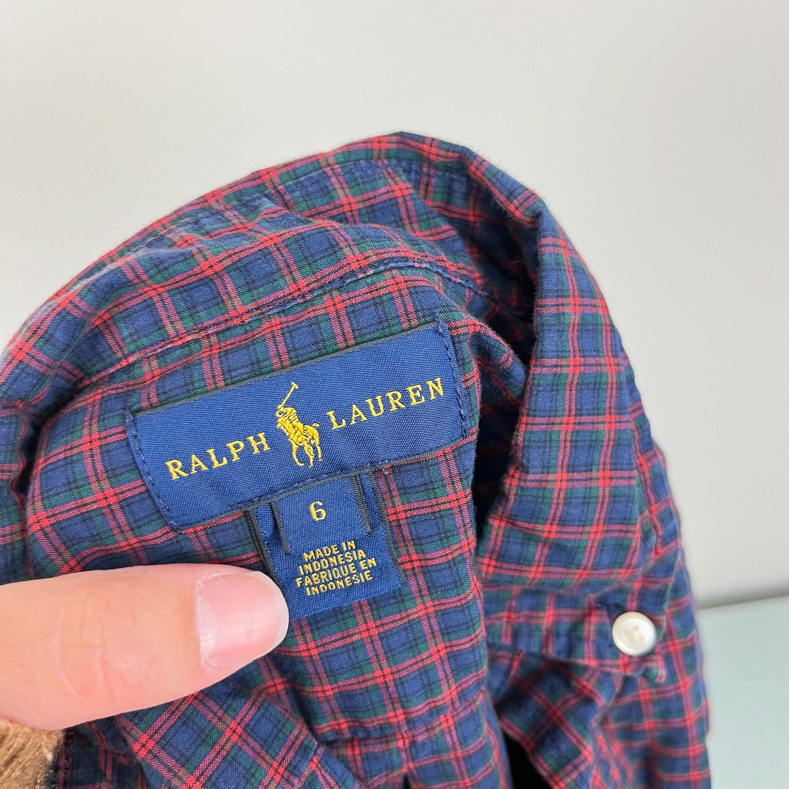 Ralph Lauren Boys Plaid Button Down Shirt 6