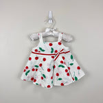 Load image into Gallery viewer, Vintage Y2K Miniwear White Red Cherries Dress Set 0-3 Months
