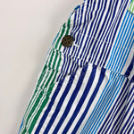 Load image into Gallery viewer, Vintage OshKosh B'gosh Mixed Blue Green Striped Shortalls 4T
