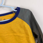 Load image into Gallery viewer, Mini Boden Long Sleeve Raglan T-Shirt Yellow Gray 9-10
