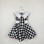 Load image into Gallery viewer, Vintage Sarah Kent Black and White Plaid Party Dress 4T USA
