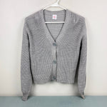 Load image into Gallery viewer, Wonder Nation Girls Knit Boxy V-Neck Gray Cardigan Sweater L 10-12
