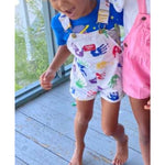 Load image into Gallery viewer, Vintage OshKosh B'gosh Handprint Shortalls 3T USA
