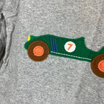 Load image into Gallery viewer, Mini Boden Long Sleeve Gray Applique Race Car Tee Shirt 6-12 Months
