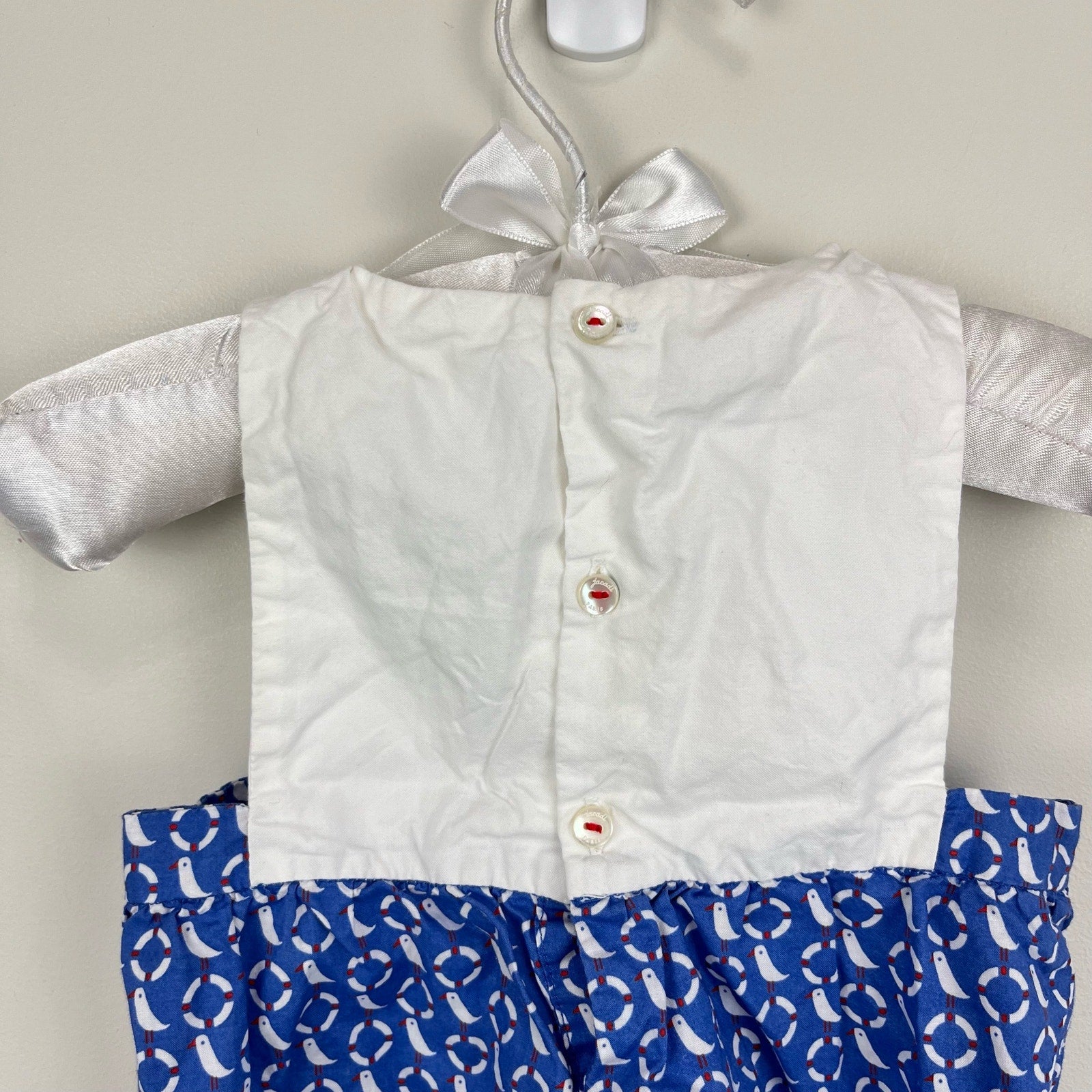 Jacadi Paris Color Block Sea Bird Romper 6 Months