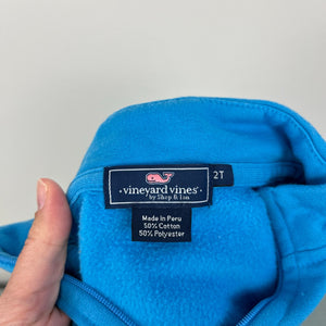 Vineyard Vines Vintage Whale Blue Quarter Zip Pullover Sweatshirt 2T