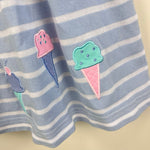 Load image into Gallery viewer, Florence Eiseman Girls Ice Cream Striped Knit Dress Light Blue 3T
