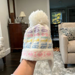 Load image into Gallery viewer, Vintage Pastel Pom Pom Winter Hat
