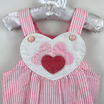 Load image into Gallery viewer, Vintage Ruth Scharf Pink Seersucker Heart Pinafore Dress 3T USA
