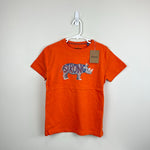 Load image into Gallery viewer, Mini Boden Animal Printed Cotton T-Shirt Fire Opal Orange Rhino 8-9 NWT
